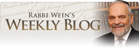 Rabbi Wein’s Weekly Blog