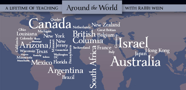 Around the World. A Lifetime of teaching. with rabbi wein